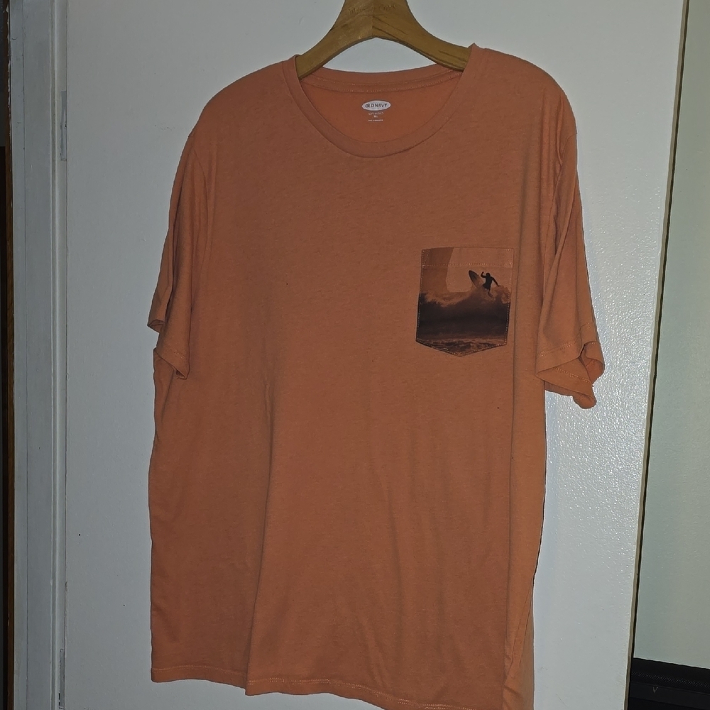 Orange Graphic Pocket T-Shirt